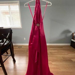 Trendy Collection Size 16 Magenta-Pink Long Formal Dress
